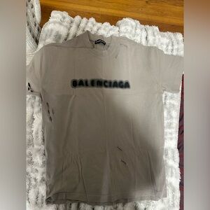 Balenciaga Wide Fit Blurry T-Shirt ripped